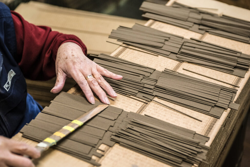 incense being rolled out
